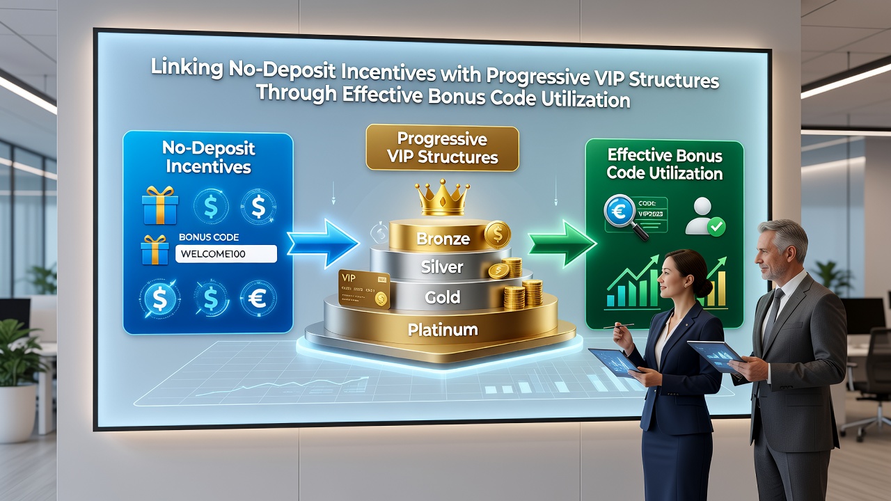 Flowchart of bonus code utilization connecting free incentives to advanced VIP rewards in online platforms
