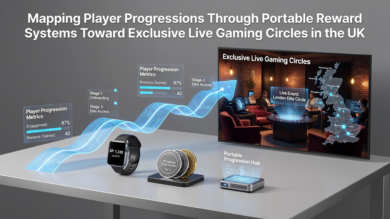 Mobile app interface showing reward progression from bonuses to live casino access