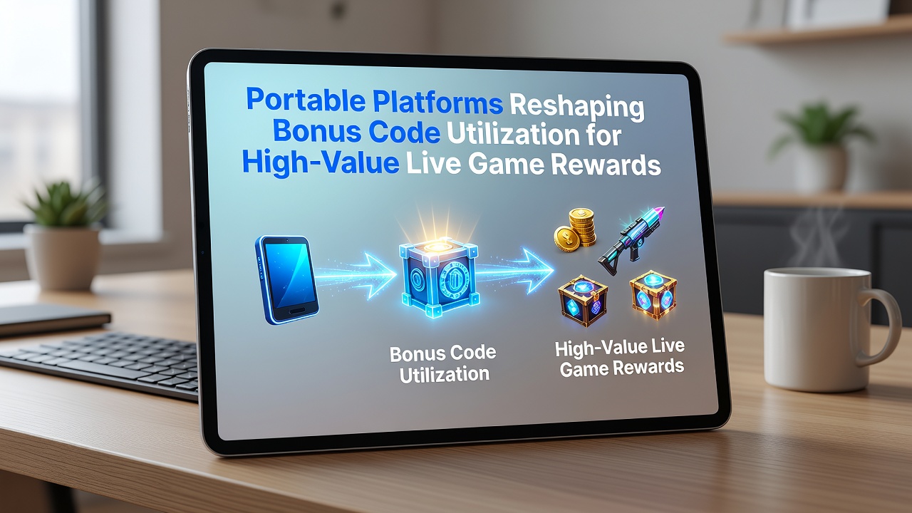 Close-up of tablet showing live dealer game with bonus reward notification overlay