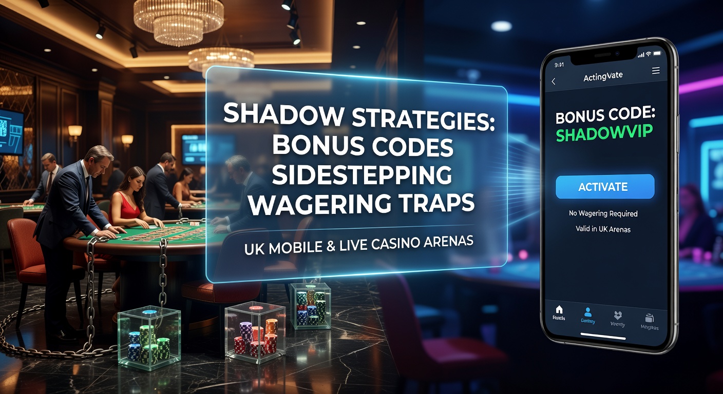 A shadowy figure unlocking a digital vault filled with casino chips and bonus codes on a mobile screen, symbolizing clever strategies to bypass wagering requirements