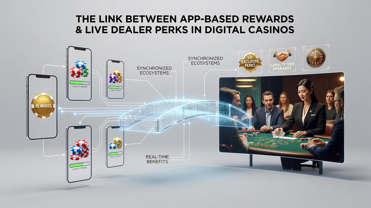 Diagram of reward points transferring from mobile app to live dealer perks