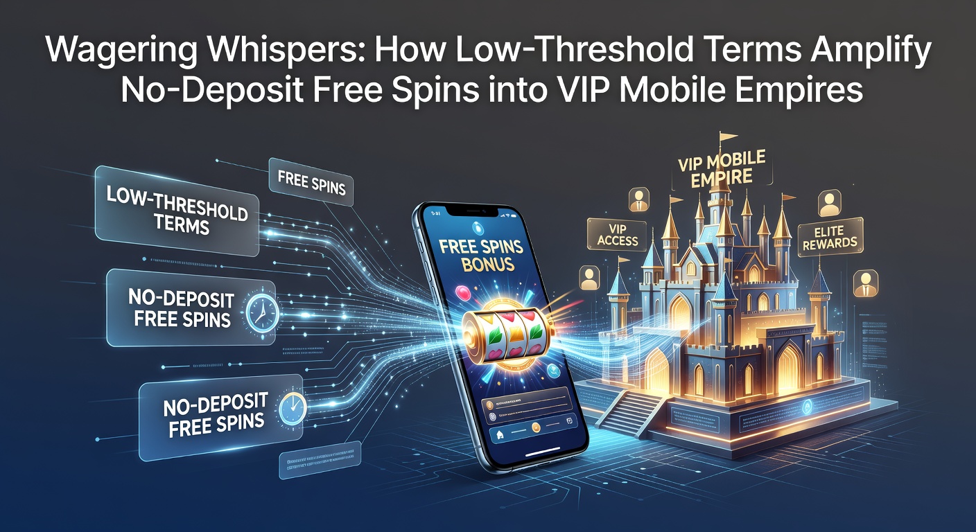 Illustration of a mobile phone screen displaying free spins turning into a golden VIP crown amid swirling wagering terms